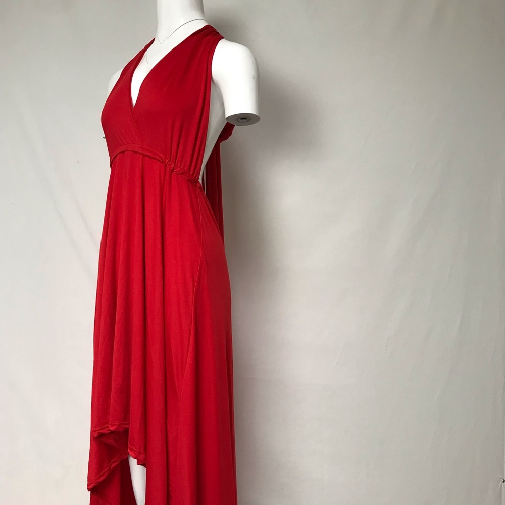 vintage Choles bright cherry red halter dress